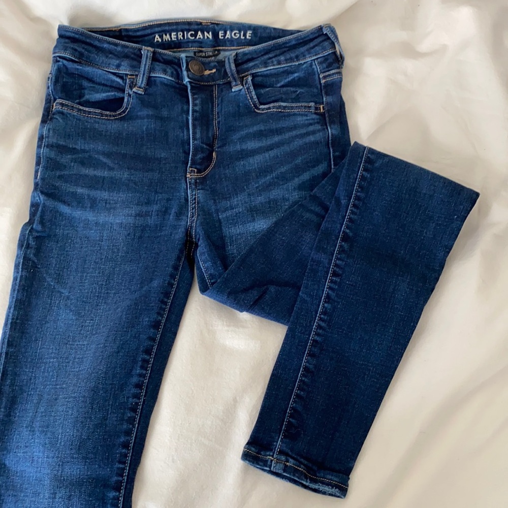 American Eagle Super Stretch Blue Skinny Jeans